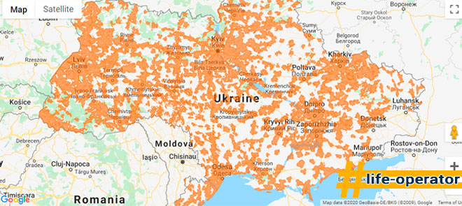 карта покриття 3g лайф Україна